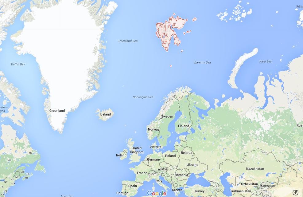 spitsbergen Норвеги улс газрын зураг