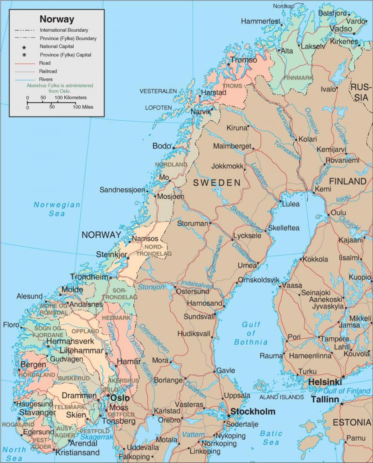 газрын зураг Норвегийн