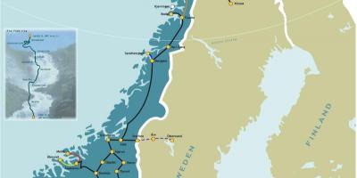 Норвеги төмөр замын газрын зураг нь