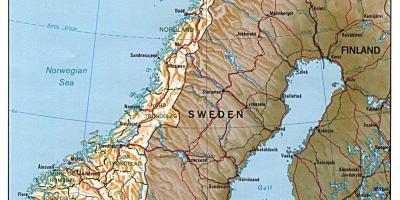 Нарийвчилсан газрын зураг Норвегийн нь хотууд